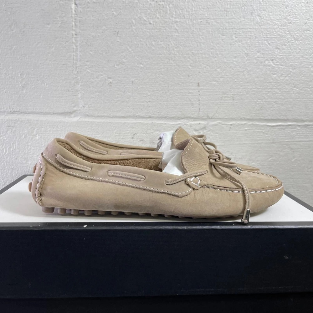 Mercanti Fiorentini Taupe Suede Moc Driving Loafers Slip On Women's Size 9 B